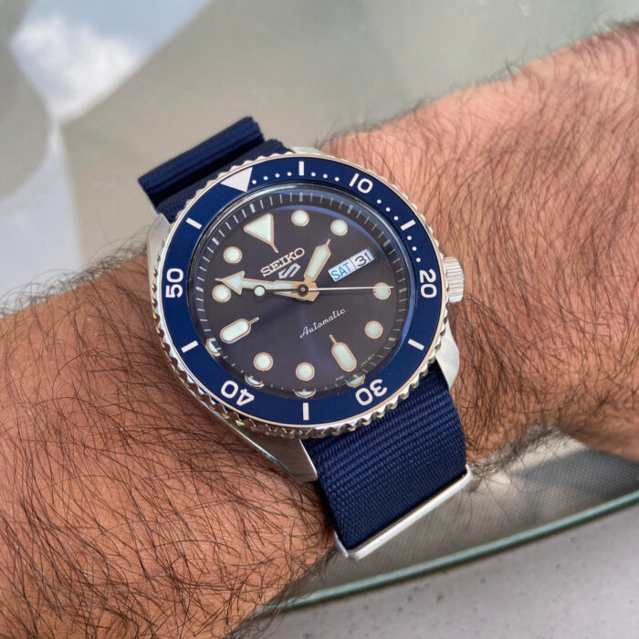 Seiko 5 Sports Automatic SKX Blue Dial Blue NATO Strap Watch For Men - SRPD51K2 - Image 14
